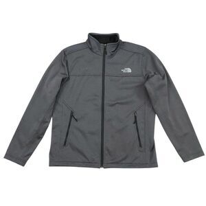 The North Face Mens Large Gray Cedar Trail Grid Fleece Full-Zip Jacket Hiking